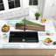 Évier de cuisine encastré en quartz noir de 76 cm (30 po), cuve unique en composite de granit avec planche à découper, égouttoir enroulable, panier-filtre et grille de fond, profondeur de 22,7 cm (8,94 po), pour meuble de 84 cm (33 po).