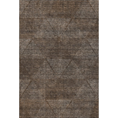 Premium Machine Washable Prisco Brown Rug