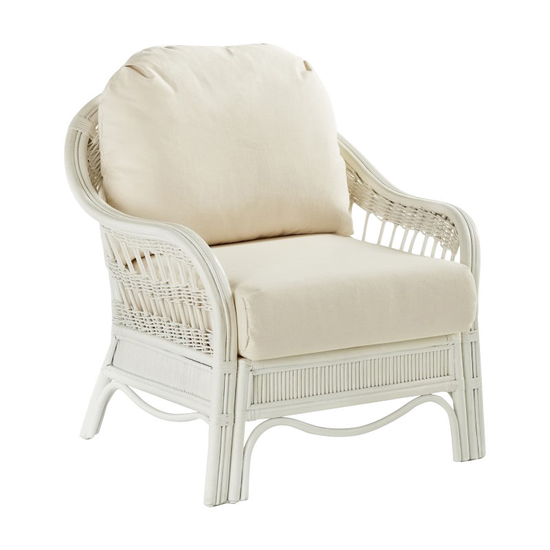 Wittig Upholstered Armchair, Dening Greige Natural Solid, Whitewash