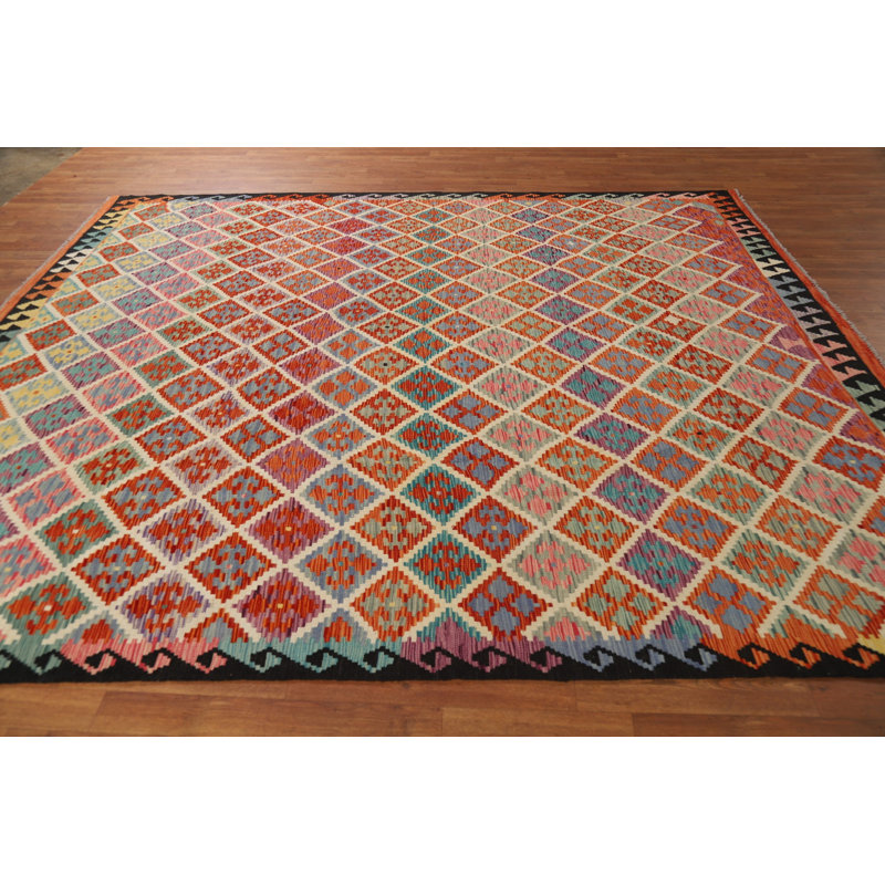 Tapis en laine All Kilim Treillis Kilim 8 x 10