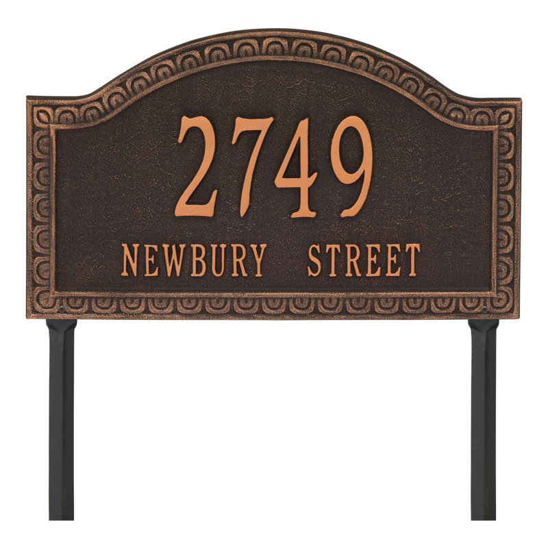 Penhurst Personalized Grande 2-Line Lawn Address Sign, Oil Rubbed Bronze, Yes