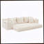 Très grand canapé sans siège à quatre places avec porte-gobelet et poches latérales, canapé-lit rembourré en velours côtelé avec 3 coussins, 2 coussins lombaires. Salon, chambre à coucher, sans assemblage, matériau respirant