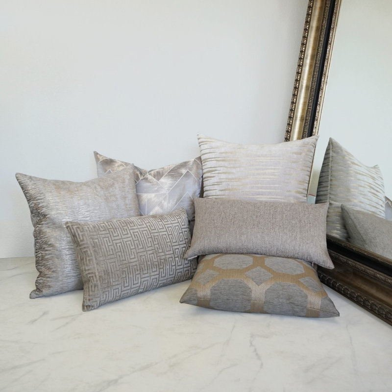 Davos Pillow Cover & Insert, Fog, Square 22"