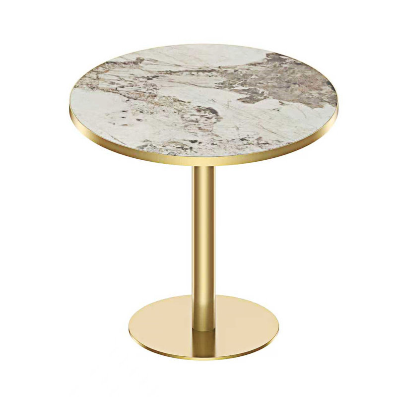 Table bistro ronde, Blanc / Gris