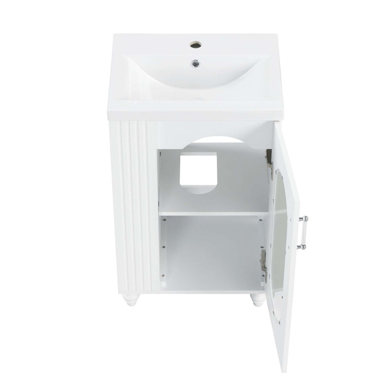 Meuble-lavabo moderne avec tablettes polyvalentes et matériaux de qualité supérieure pour une salle de bain élégante
