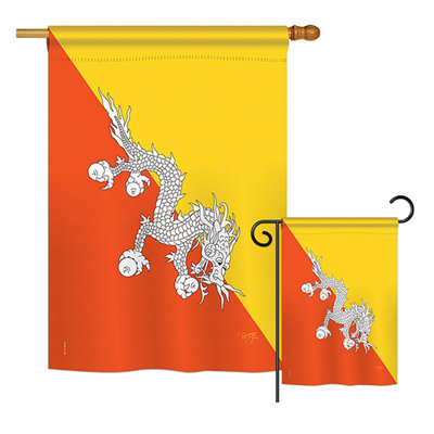 Drapeau de polyester vertical décoratif à 2 côtés bhoutan du monde