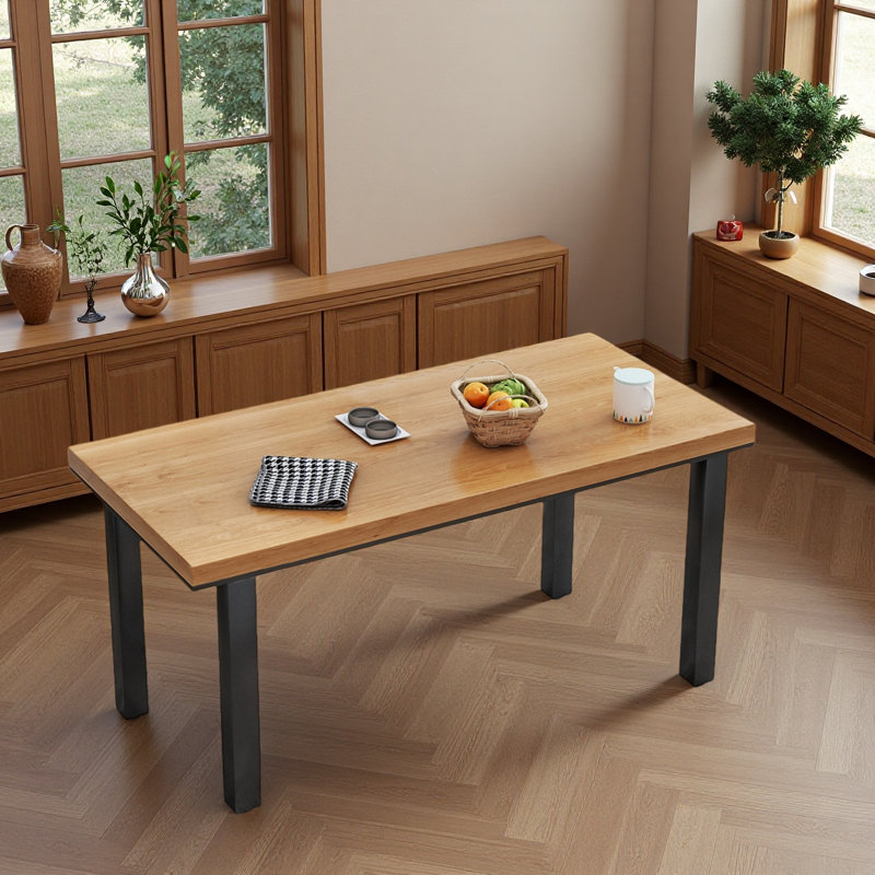 Thickened solid wood rectangular dining table, 29.53"H x 62.99"L x 27.56"W 