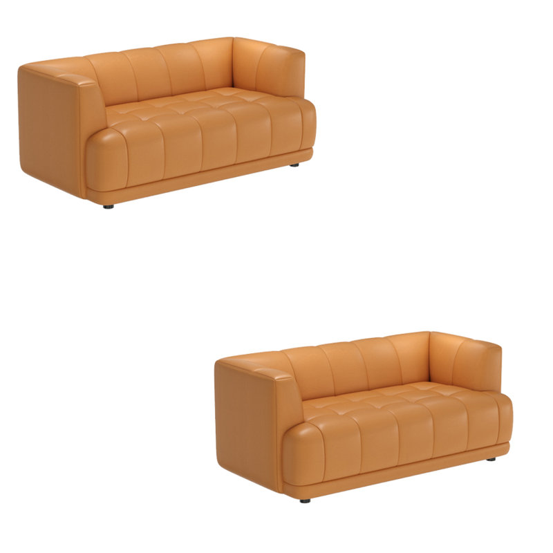 Banc rembourré en similicuir Fashion, Orange