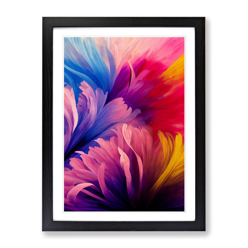 Chrysanthemum Flower - Single Picture Frame Print, 64cm H x 46cm W, Oak Framed