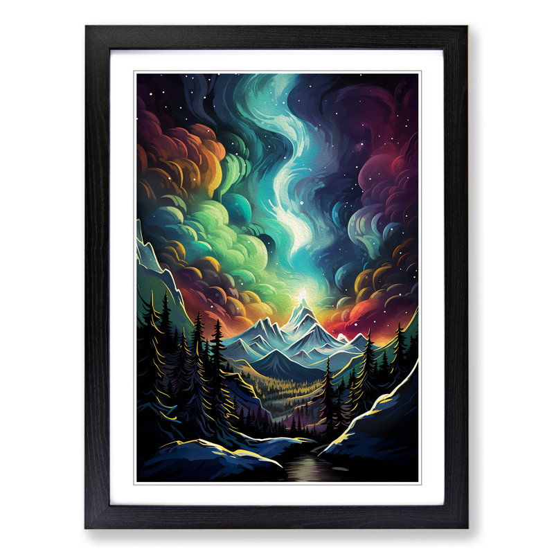 Single Picture Frame Print on Wood, 46cm H x 34cm W, Black Framed