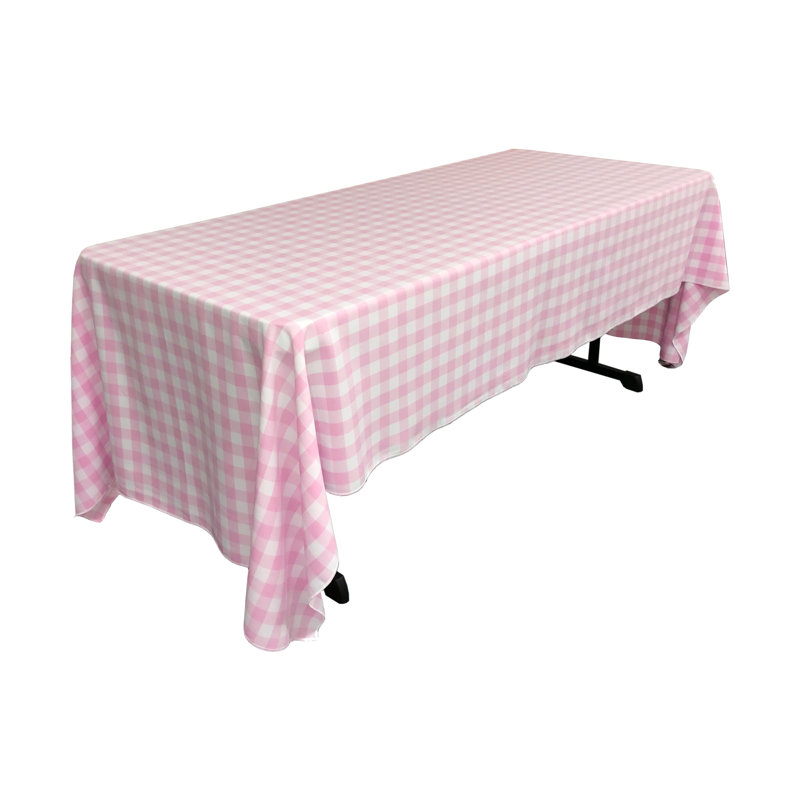 Gingham Tablecloth, Pink, 144" x 60"