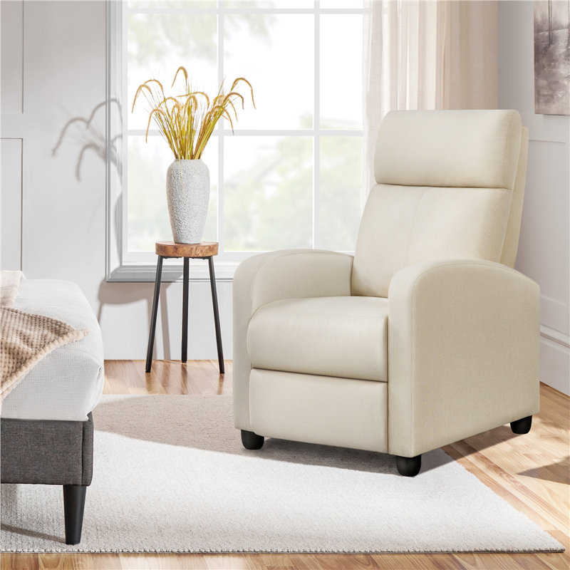 Mcghee 27" Wide Recliners, Beige Polyester