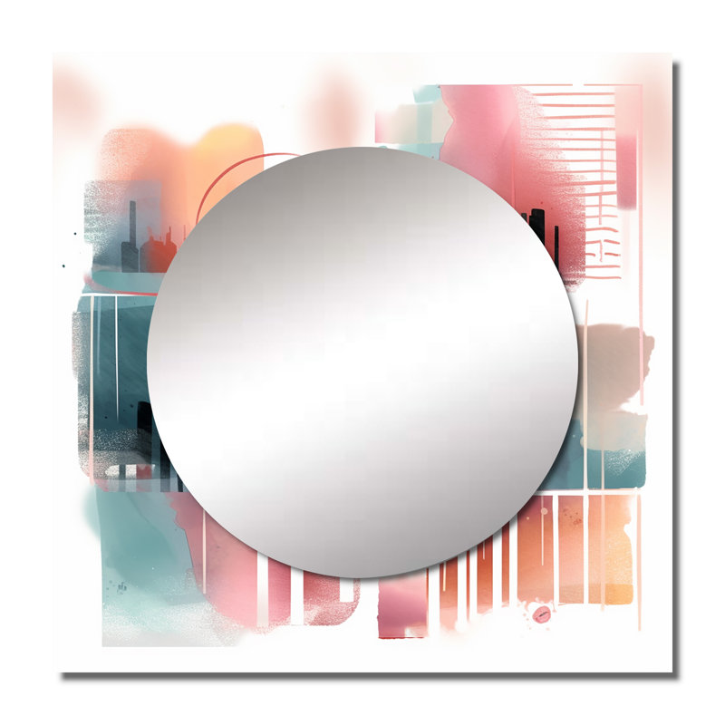 Leddy - Miroir géométrique carré moderne pour la chambre à coucher, 23 po x 23 po
