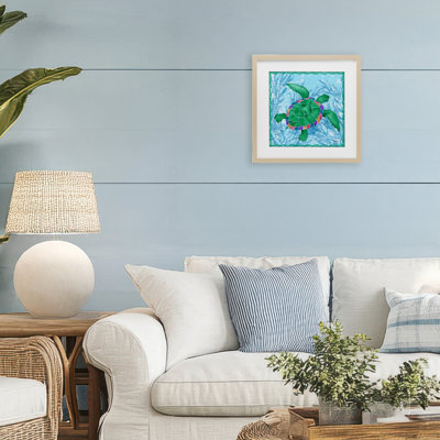 «Radiant Sealife Turtle», reproduction encadrée sous verre, conception de Paul Brent