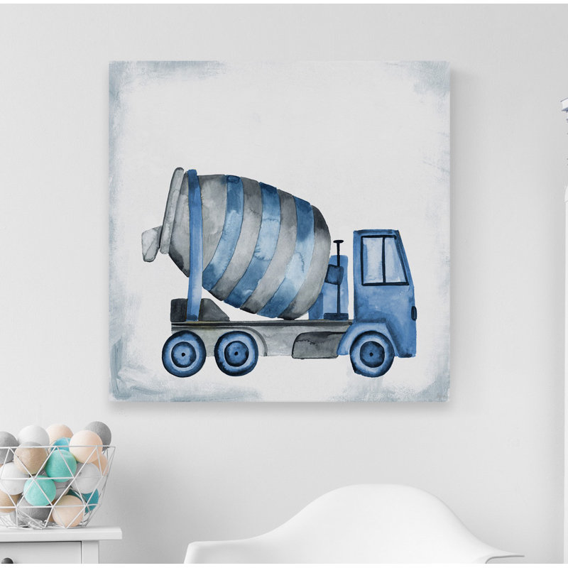«Blue Mixer Truck», art sur toile, H 12 po x l 12 po x P 1,5 po