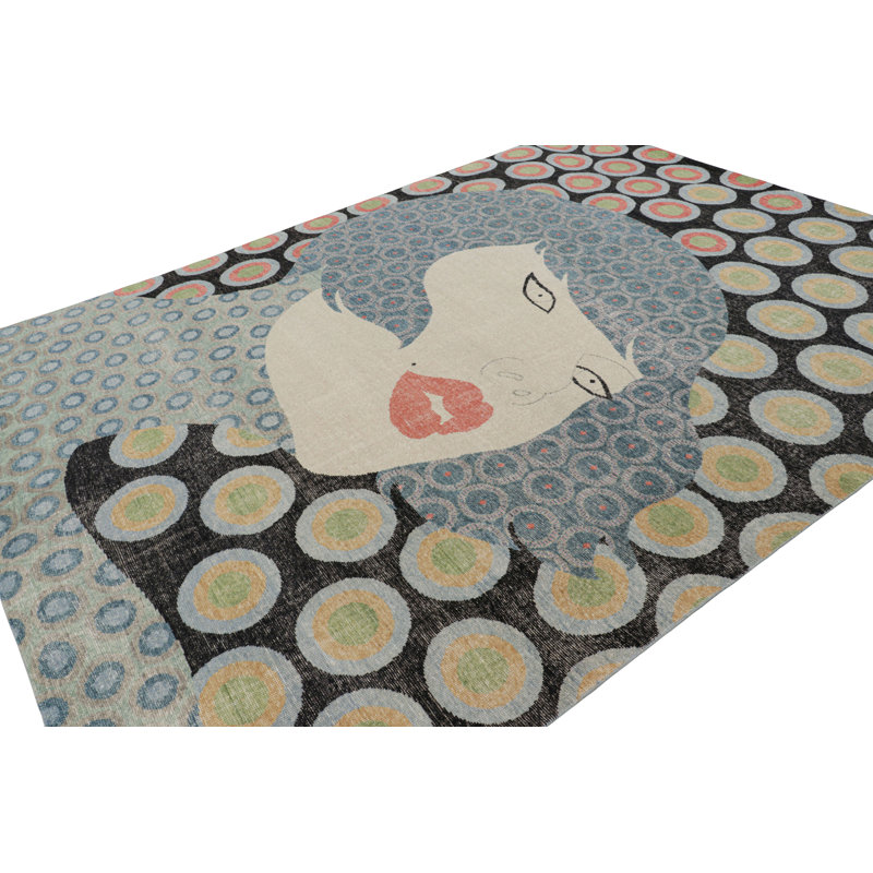 Rug & Kilim’S Modern Distressed Rug In Polychromatic Figural Pictorial
