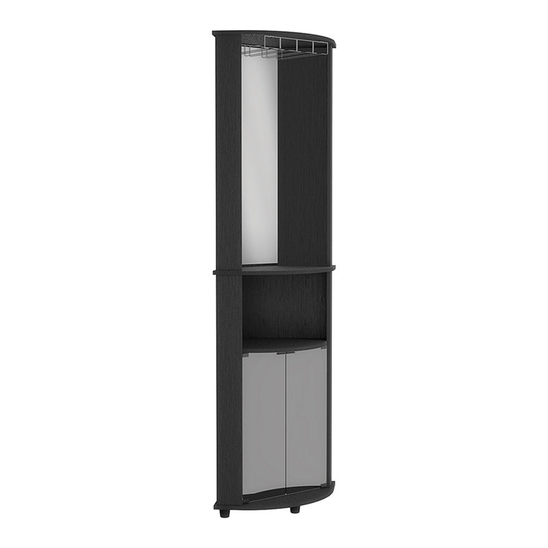 Armoire de bar d'angle, Noir