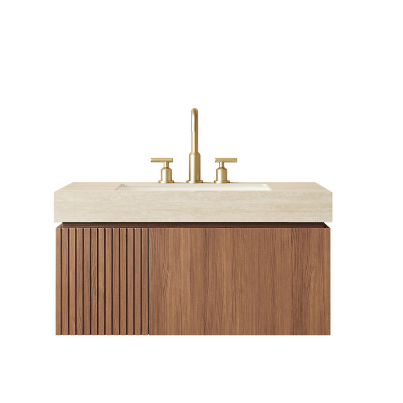 Meuble-lavabo de salle de bain 36 po MURI, Brun, 36", Beige