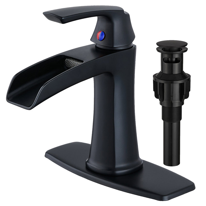 Robinet de salle de bain Waterfall, Noir mat