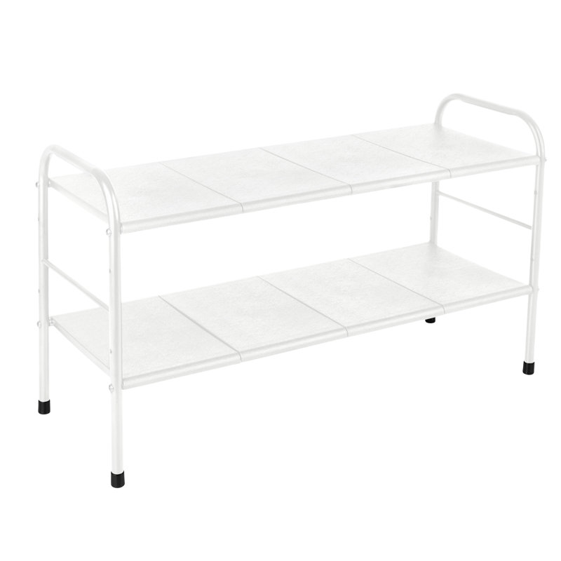 White Adjustable 2-Tier Under Sink Organizer with Removable Panels