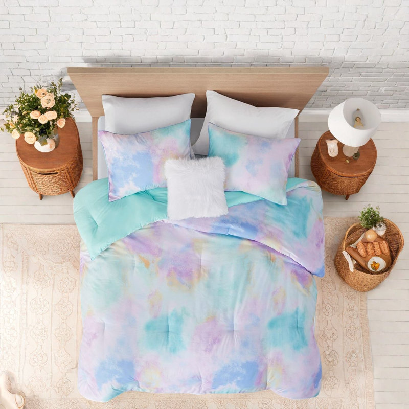 Premium Polyester Bedding Sets, King Cal King Watercolor Style For Home