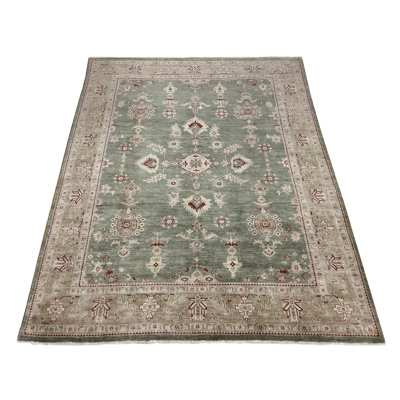 Hershal One-of-a-Kind Rectangular: 8'1"x9'8" Wool Area Rug Green