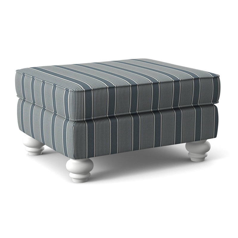 Lowell Ottoman, Frost White Finish, White Performance Fabric; 0851-94