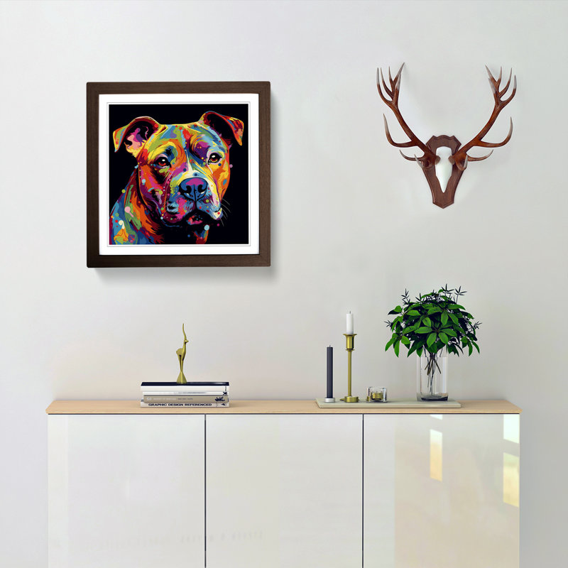 Staffordshire Bull Terrier Pop Art - Framed Print, Walnut