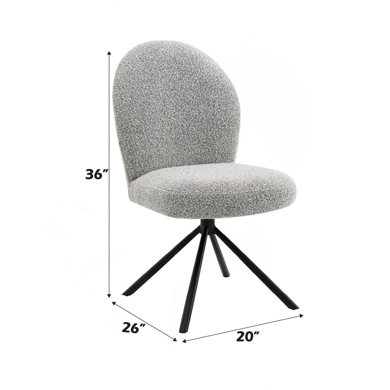 Ensemble de 2 chaises d'appoint Lawton Grey Boucle