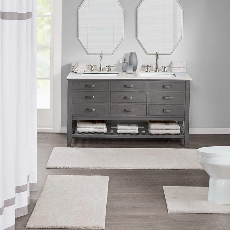 Tapis pour salle de bain Wynnfield, Taupe, L 20 po x L 24 po