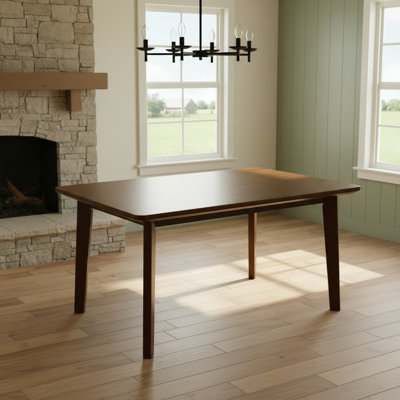 Table de salle à manger rectangulaire avec structure en bois massif, pour la salle à manger et le salon