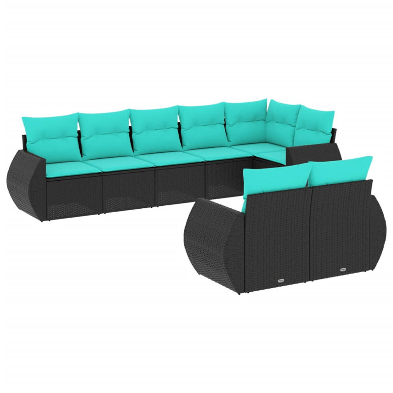  Patio Sofa Set Black