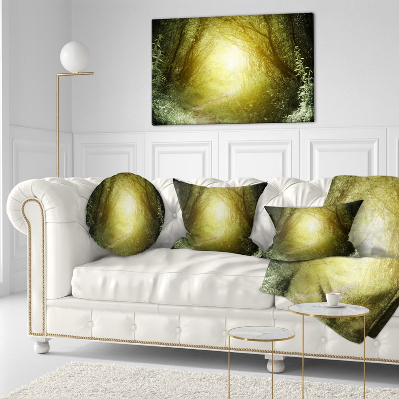 Way in Deep Forest - Coussin décoratif à imprimé paysage