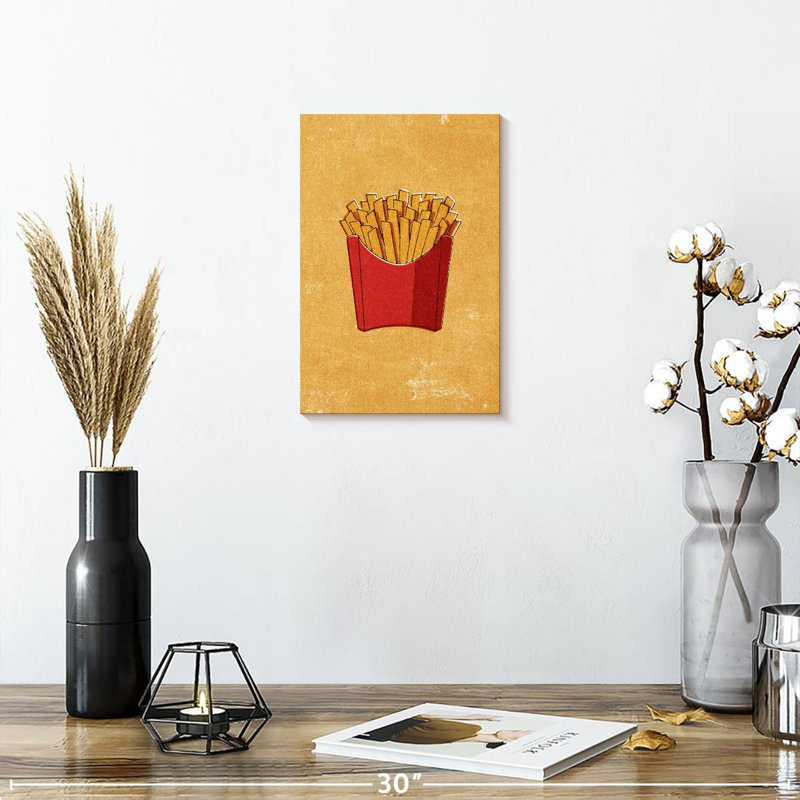 Frites de restauration rapide, H 12 po x l 8 po