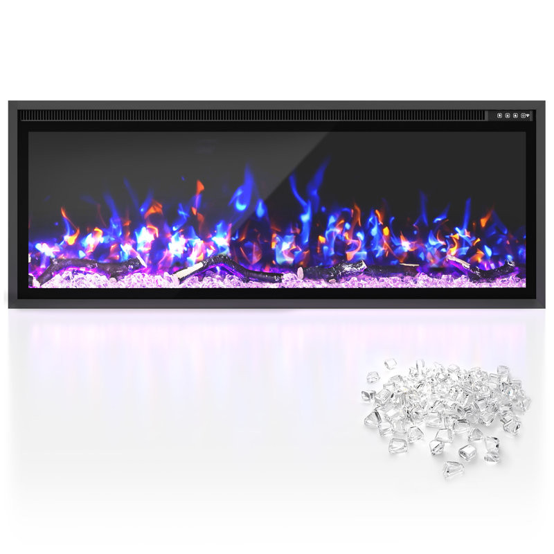 42" Landscape Electric Fireplace, 19.30"H x 50"W x 5.55"D