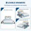 Grand / double / simple lit en velours avec tête de lit réglable et rangement à 2 tiroirs avec plateforme et sommier sans assemblage facile pour la chambre à coucher-130117376-130117370