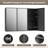Chouchanik Recessed and Surface Framed 3 Door Medicine Cabinet with Mirror and Shelves-1196920668-1196920671