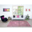 Tapis antibactérien fabriqué à la main 6,2 x 9,5 pi Tapis turc rose noué à la main rose