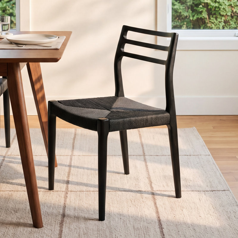 Oralie Ash Wood Dining Chair, Black