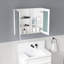 Armoire à pharmacie murale en bois d'ingénierie l 30 po x H 26 po à fixation murale pour salle de bain 2 en 1 avec maquillage et rangement pour dentifrice exfoliants