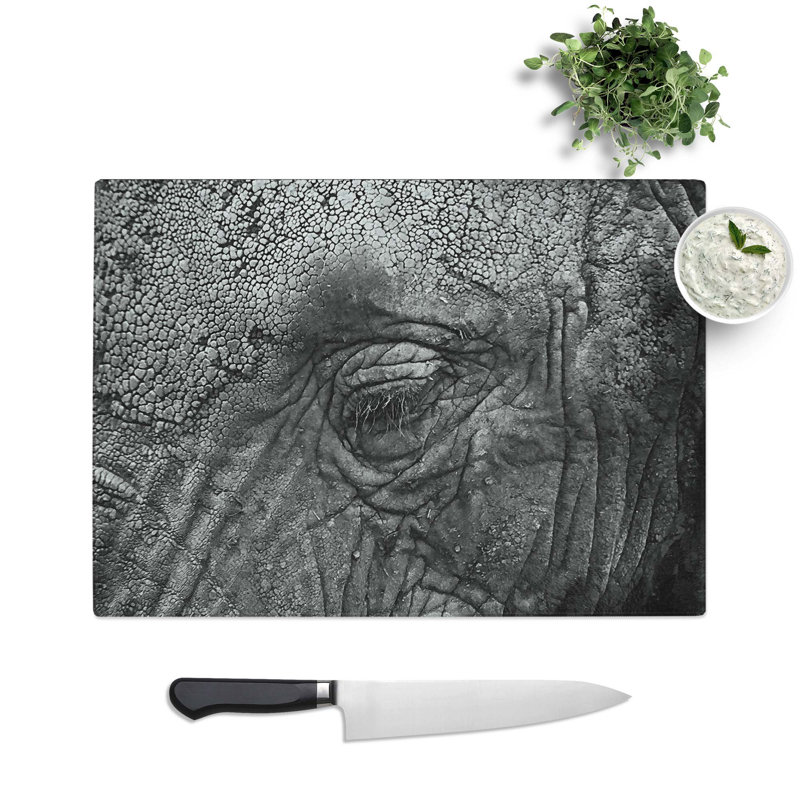 Glass Elephant Chopping Board, 39 cm W x 28.5 cm L