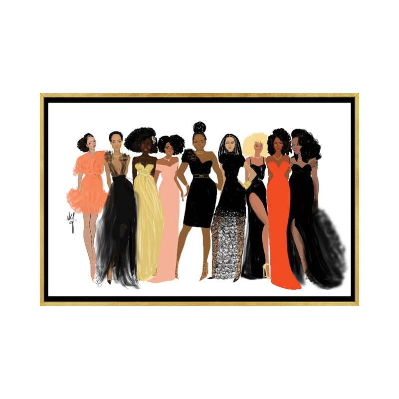 «Band» par Nicholle Kobi - reproduction d'art, Toile encadrée d'or, Pas de tapis, H 26 po x l 40 po x 1,5 po