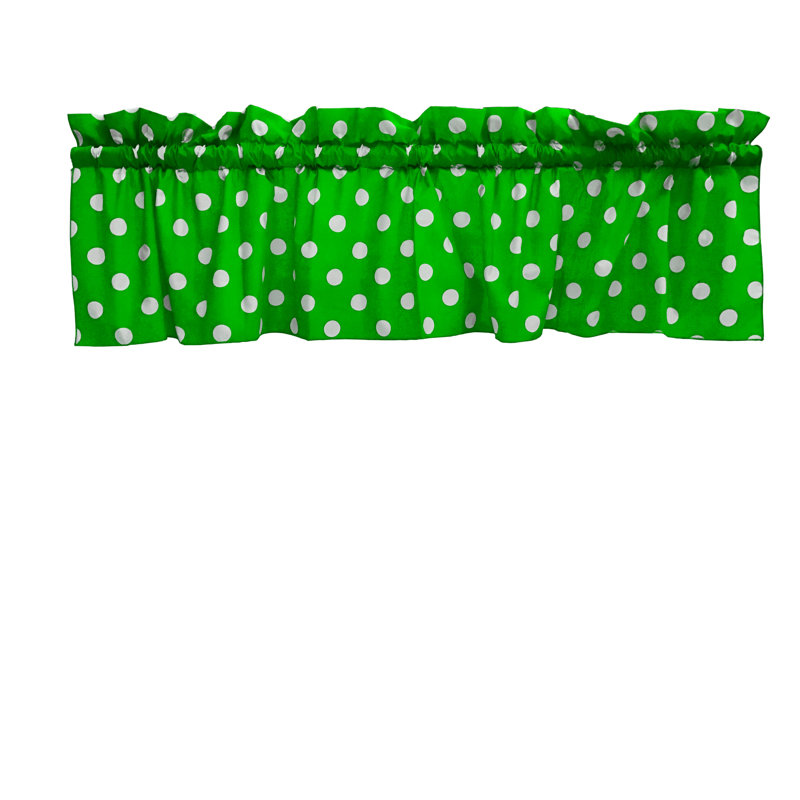 Cantonnière sur mesure en mélange de coton à pois 58 po Chrisman, L 58 po x L 24 po, Vert / blanc