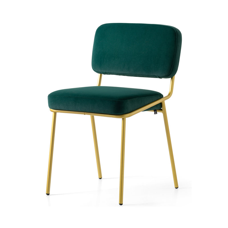 Sixty Upholstered Dining Chair with Metal Frame, Matt Taupe, Dark Forest Green