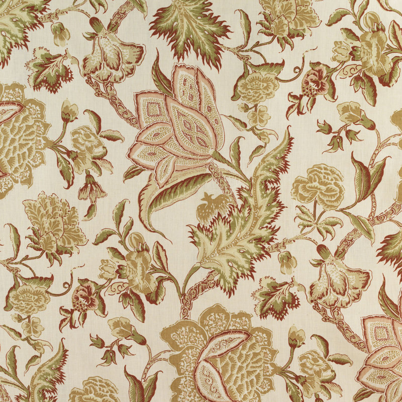 Ceylon Floral Vine Fabric, Antique