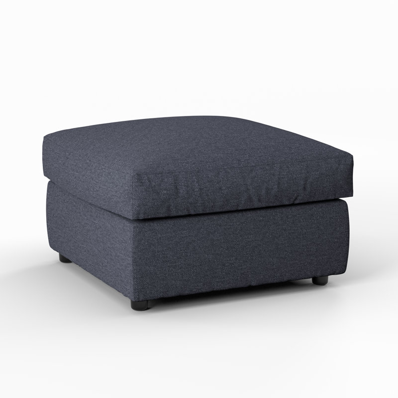 70cm Wide Square Solid Colour Standard Ottoman, Navy