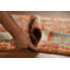 Tapis oriental marocain à motif géométrique orange 4 x 6
