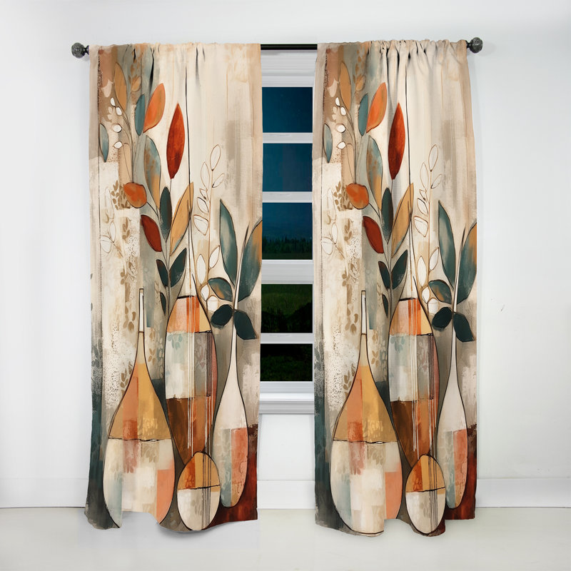 Cannelures vertes et beiges - Rideau traditionnel - Velours obscurcissant - 1 panneau, L 52 po x L 95 po
