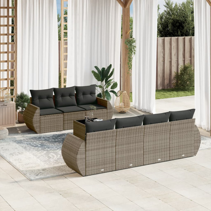 Vidaxl Garden Sofa Set Gray
