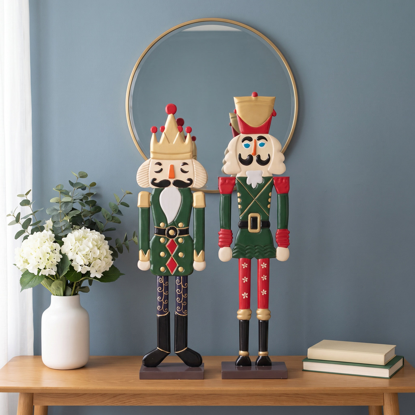 2-Piece Festive Nutcracker Statue